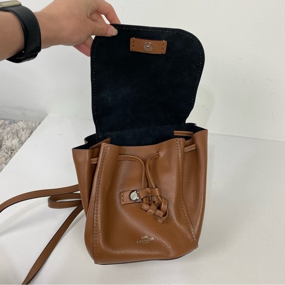 Coach Derby Brown Pebble Leather Bucket Mini Backpack Minimalist CapsuleWardrobe - Picture 5 of 14